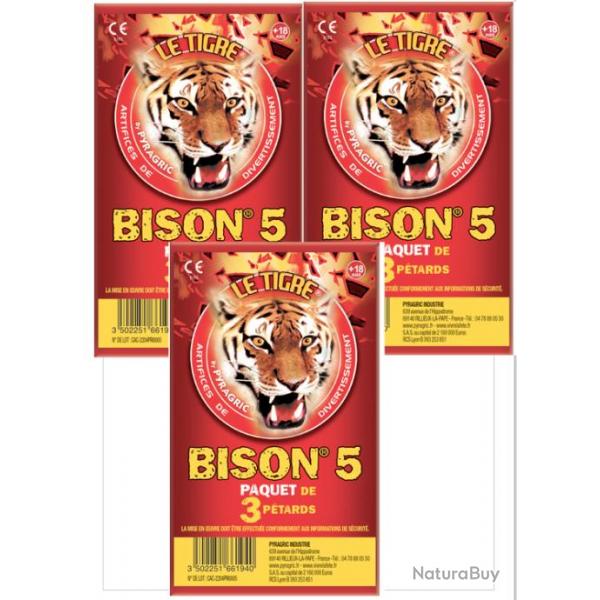 Lot de 3 PAQUET DE 3 PETARD LE TIGRE BISON N5