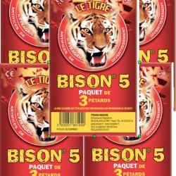 PROMO - Lot de 5X PAQUET DE 3 PETARD LE TIGRE BISON N°5