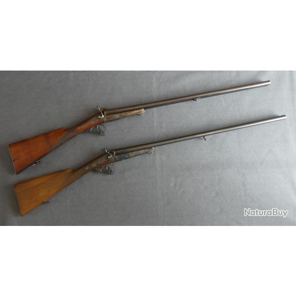 Belle paire de fusil de chasse juxtapos fabrication St etienne calibre 16 en (lot)