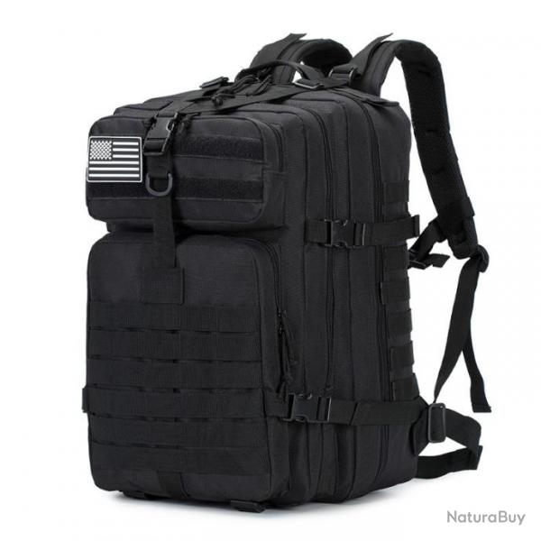 Sac  Dos Militaire Etanche, Noir, 48L Grande Capacit, Camping, Trekking, Pche, Sac  Dos Chasse