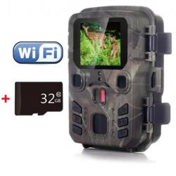 Caméra de chasse WIFI, Etanche, détecteur de mouvements, carte 32Gb 1080P HD, Vision nocturne