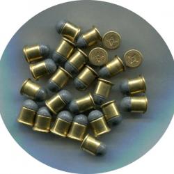 lot de 25 cartouches 9 mm Flobert -  balle plomb ronde - étui laiton - PRIX BAS - NCS