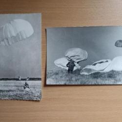 2 Carte postale Militaire . Parachutistes