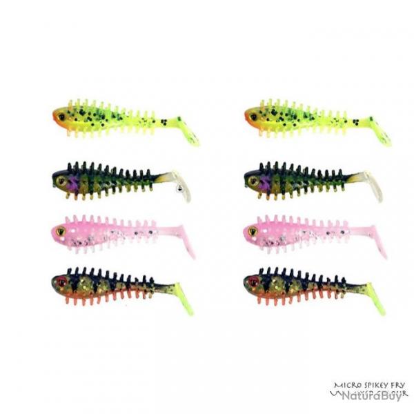 Leurre Souple Fox Rage Micro Spikey Fry UV 4cm Mixed Colour 4cm par 8 UV Pink Candy, le UV Perch, le