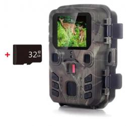 Caméra de chasse, Etanche, détecteur de mouvements, avec carte 32Gb 1080P HD, Vision nocturne