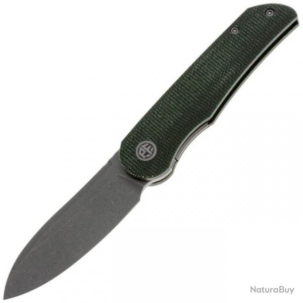 Couteau Petrified Fish ElCamino Green Manche Micarta Lame Acier N690 SW IKBS Liner Lock PFKE16GRMGAW