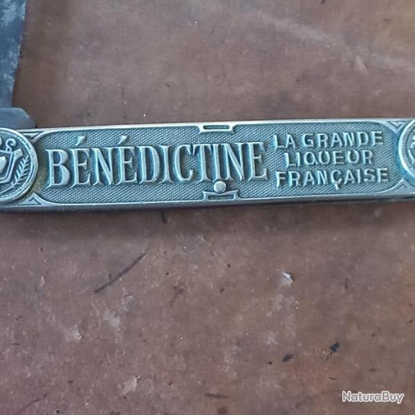 Superbe ancien couteau publicitaire" BENEDICTINE