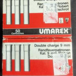100 cartouches (2x50) - boites - double charge 9mm FLOBERT - UMAREX - Plombs N°10