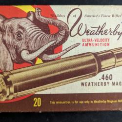 20 cartouches .460 WEATHERBY MAG. - WEATHERBY - DEMI-BLINDEE - 500 Grains
