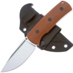 Couteau Petrified Fish Beluga Brown Manche Micarta Lame Acier N690 Etui Kydex Teck Lock PFKP01FBRMS