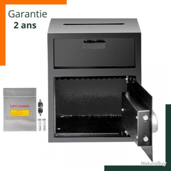 Coffre-fort lectronique compartiment et fente - Numrique et cran LCD Sac ignifuge  Garantie 2ans