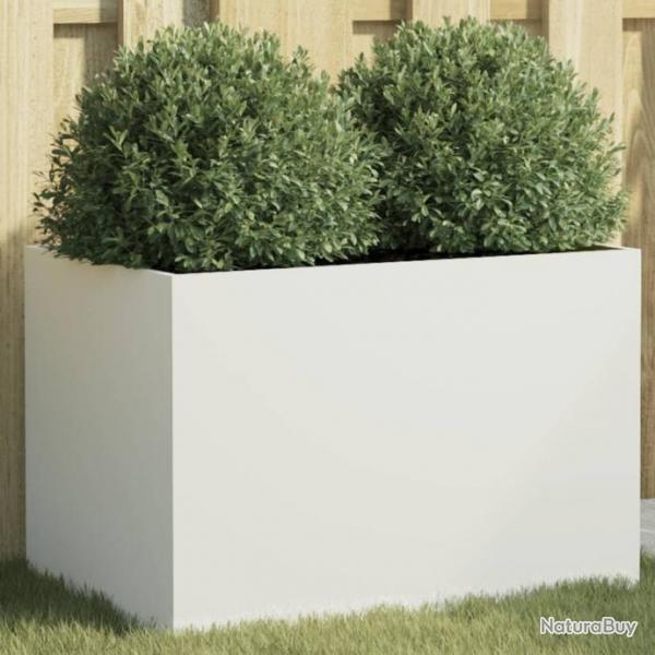 Jardinire blanc 62x40x39 cm acier lamin  froid