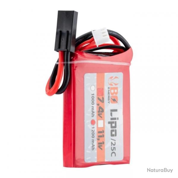 1 stick batterie Lipo 2S 7.4V 25C - 1200 mAh