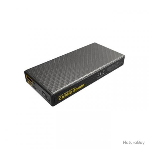 Batterie externe en carbone Nitecore - 124x60x21,8 mm / 20000 mAh