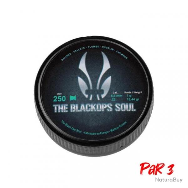 Boite de plombs Black Ops Soul  Tte plate - Par 3 / 5.5