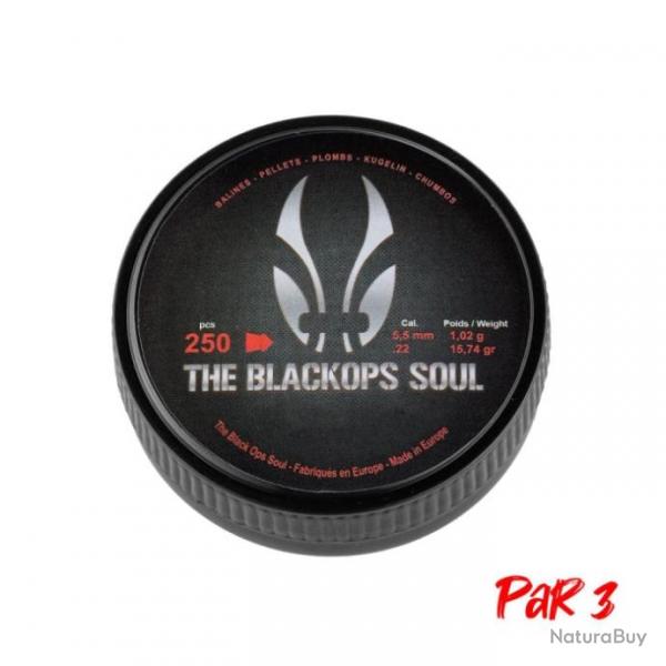 Boite de plombs Black Ops Soul  Tte pointue - Par 3 / 5.5