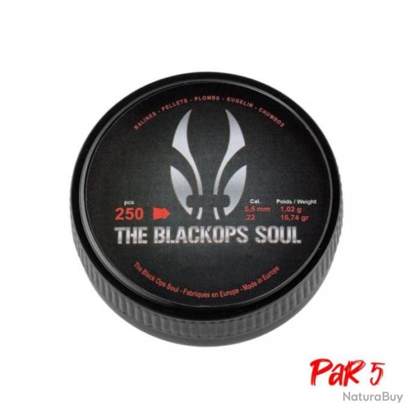 Boite de plombs Black Ops Soul  Tte pointue - Par 5 / 5.5