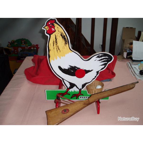 GRANDE POULE EUREKA en Bois et Metal avec FUSIL eureka pour tir  flches -