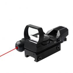 Red Dot viseur point rouge et vert avec Laser rouge pour rail picatinny (22mm)