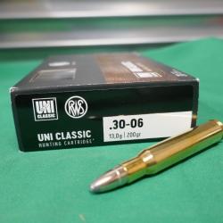 20 cartouches UNI CLASSIC 30-06 de chez RWS en 13.0g/200 gr