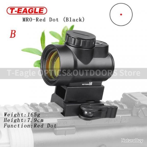 T-EAGLE MRO POINT ROUGE LUMINEUX RAIL 20MM MONTAGE RAPIDE