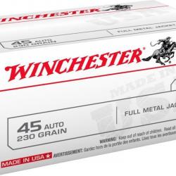 Balle Winchester FMJ 45auto 230GR par 100