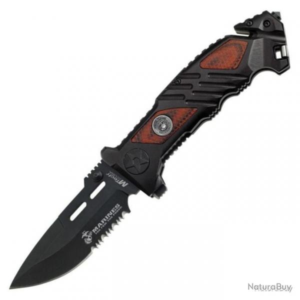 Couteau de poche RESCUE LINERLOCK A/O 1023WD US Marine Corps Noir