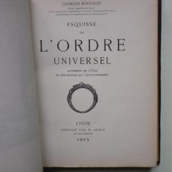 (1925) Esquisse de l'ordre universel - Charles Boucaud. RELIÉ