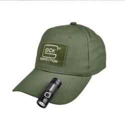 Casquette Glock Perfection + lampe frontale 3 modes avec clips - Vert