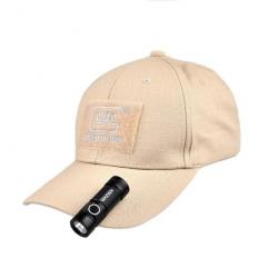 Casquette Glock Perfection + lampe frontale 3 modes avec clips - Beige