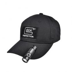 Casquette Glock Perfection + lampe frontale 3 modes avec clips - Noir