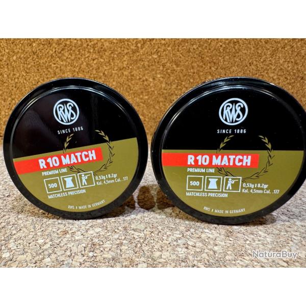 1000 Plombs RWS R 10 MATCH 4,5 mm