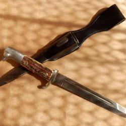 BAIONNETE SORTIE ALLEMANDE BOIS DE CERF (Echange possible pistolet pn)