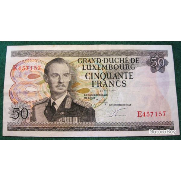 Luxembourg 50 francs 1972 "grand duch" TTB