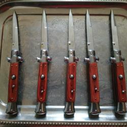 Lot de 5 couteaux à cran d'arrêt vintage AKC, NEUF de stock à réparer, lire description
