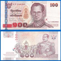 Thailande 100 Baht 2005 Billet Bath Signature 18 Asie