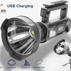 Lampe de Poche Super-Puissante LED Portable, USB, Torche Étanche - Chasse