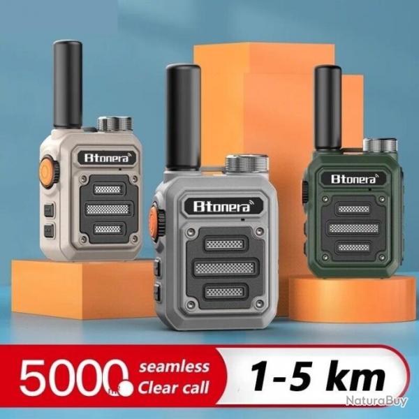 Lot 2 Talkie-Walkie USB avec couteurs - Radio Bidirectionnelle - Double PTT