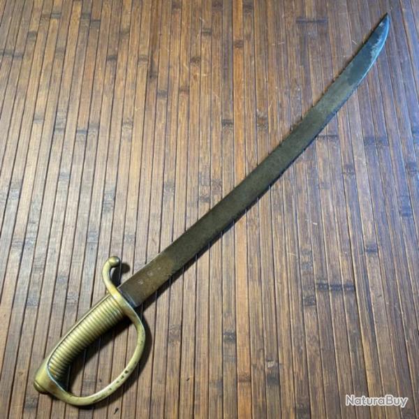 SABRE BRIQUET D'INFANTERIE MANUFACTURE ROYALE DE KLINGENTHAL JUILLET 1816 NOMBREUX MARQUAGES