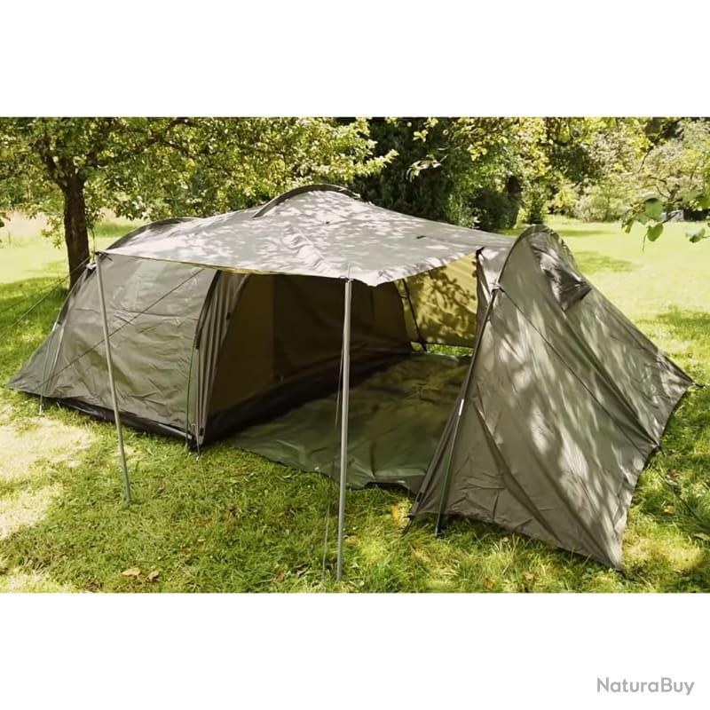Tente Militaire 4x4m - Coton 425g/m² Imprégné - Pour Camp Médiéval, Festival Ou Camping - Complet Avec Mâts Et Piquets