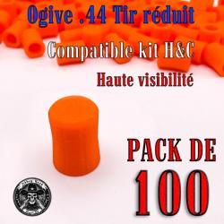 Balle tir réduit .44 ogive compatible kit H&C haute visibilité - Pack de 100 - Bast3D