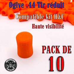 Balle tir réduit .44 ogive compatible kit H&C haute visibilité - Pack de 10 - Bast3D