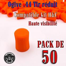 Balle tir réduit .44 ogive compatible kit H&C haute visibilité - Pack de 50 - Bast3D