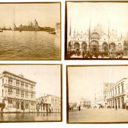 Lot photos anciennes albuminées. Italie, Venise. Place St Marc, Palais, Lagune