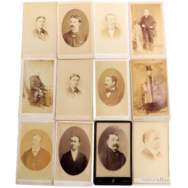 Lot photos anciennes cdv Hommes 1860 (3)