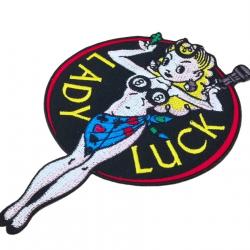 Lady Luck patch à coudre ou à thermocoller - Hauteur : 140 mm Largeur : 90 mm