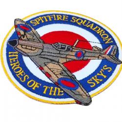 Patch brodé Spitfire Squadron RAF 1940 HEROES OF THE SKY'S ( 90 mm) à coudre ou à coller au fer