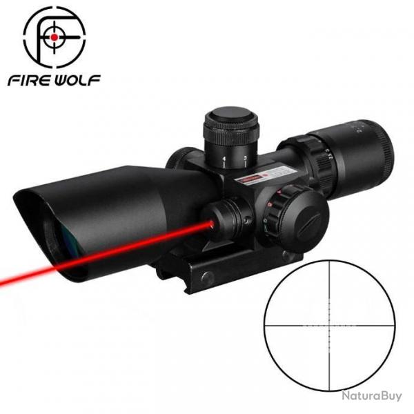 FIRE WOLF Lunette de vise 2.5-10x40 Rticule Illumin Rouge/Vert