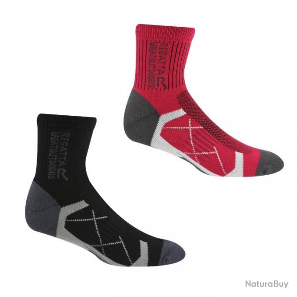 Ladies 2 pairs Outdoor Active Sock 39 - 42 Rose