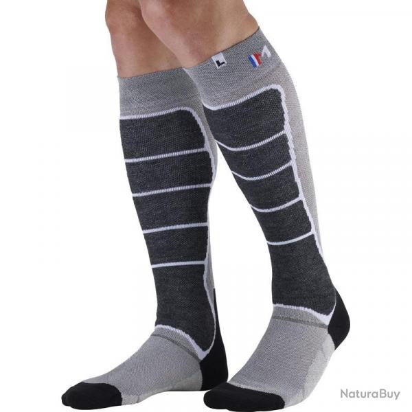 Chaussette de Ski Chaude Monnet "Fusion" 39 - 40 Gris